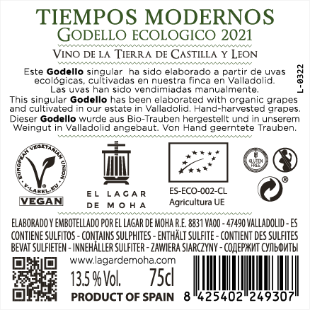 Tiempos Modernos Godello Ecologico Organic